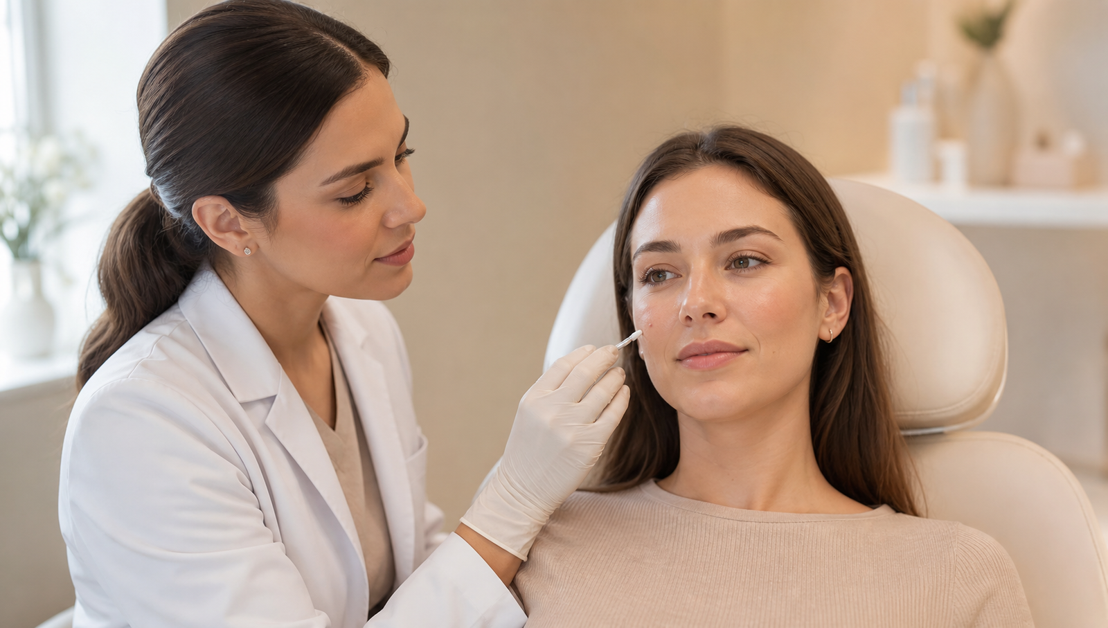 Professional acne-care treatment consultation