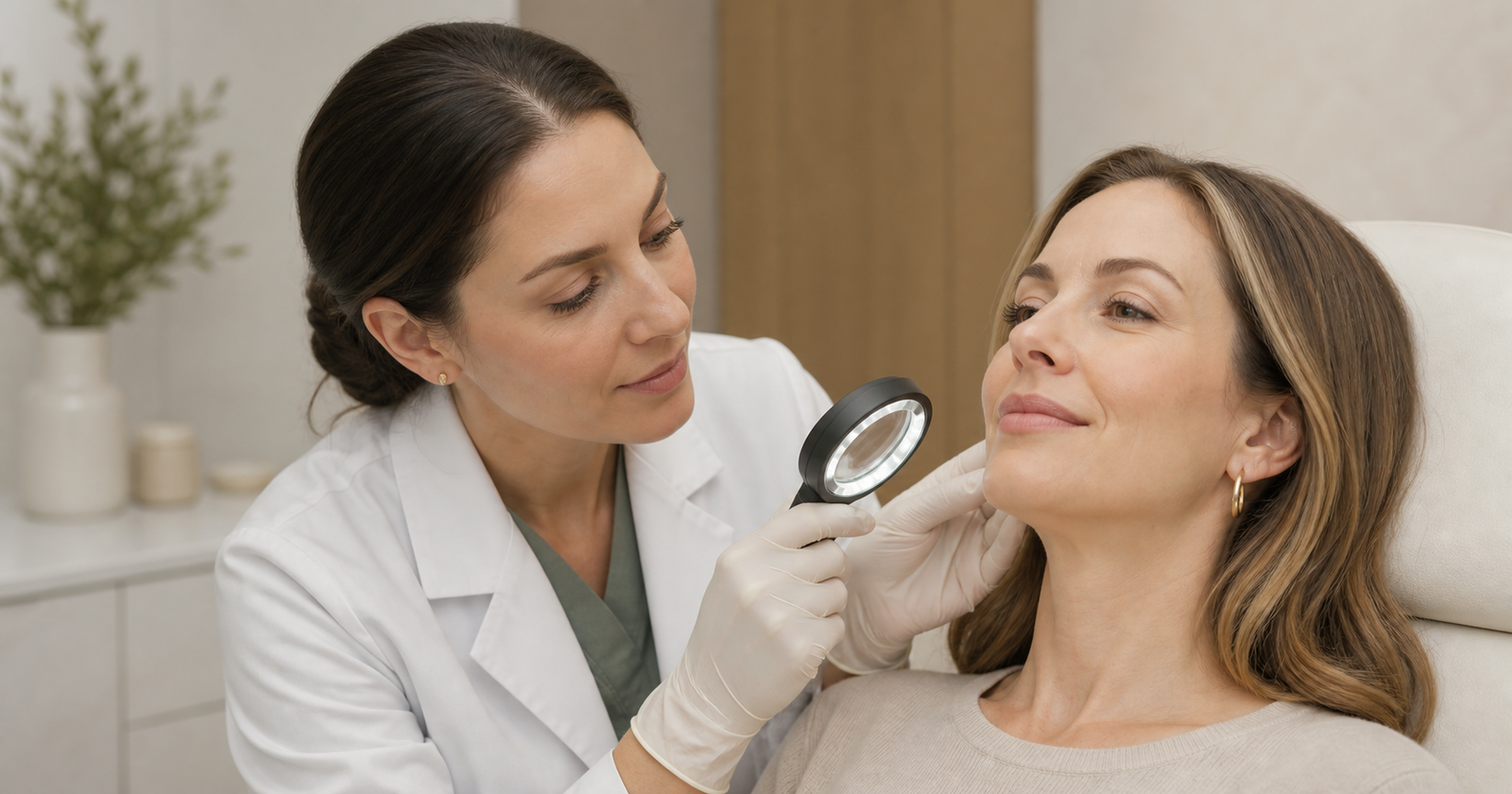 Professional facial skin lesion consultation