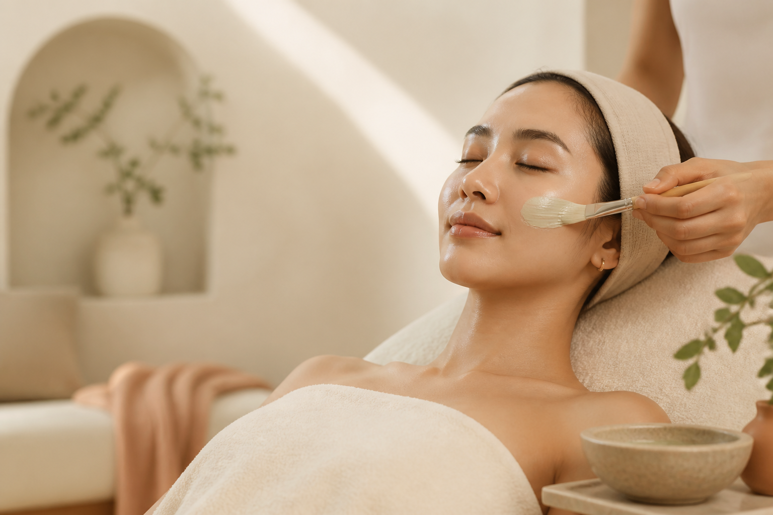 A relaxing facial treatment at M Skin Aesthetics and Spa
